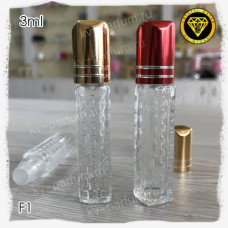 Флакон Масляный для разливных духов F1-3ml Флакон шариковый стеклянный. (В пачке 12 шт,в ящике 720шт )