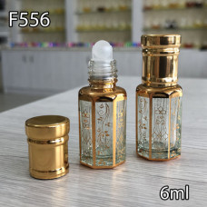 Флакон Масляный для разливных духов f556-6ml Шариковый стекло (В пачке 12 шт,в ящике 672 штук )