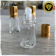 Флакон Масляный для разливных духов f28-6ml Флаконы стеклянные шариковые (12 пачка 600 ящик)