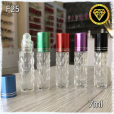 Флакон Масляный для разливных духов f25-7ml Флакон стеклянный с декорированным узором в виде ромбиков ( пачка 6 шт . ящик 600 шт )